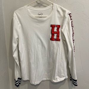 Hollister white long sleeve with Red H